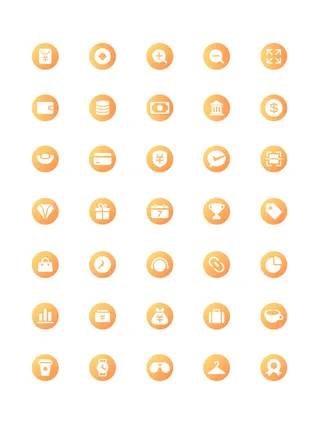 彩色icon手机线性小图标UI素材AI矢量图psd设计源文件app菜单分类