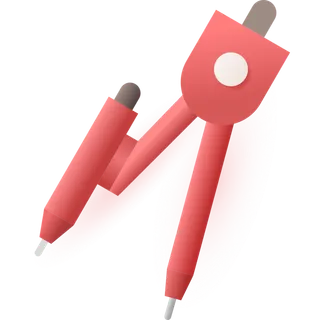 简笔画学习用品圆规