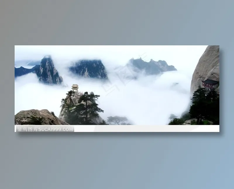 华山-云雾缭绕的华山美景