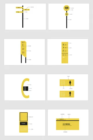 简约黄色学校校园导视牌设计