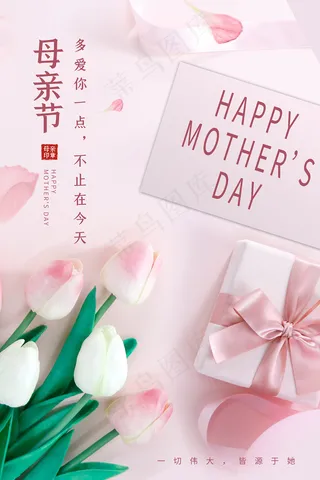清新唯美感恩母亲节海报