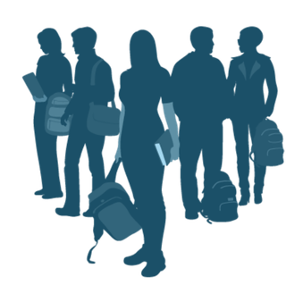 人物剪影学生卡通少儿兴趣班