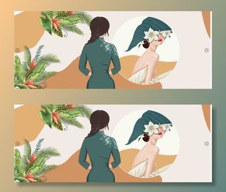 北欧美女装饰画 