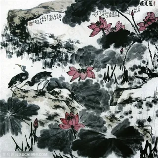 国画名家作品-李苦禅的盛夏图