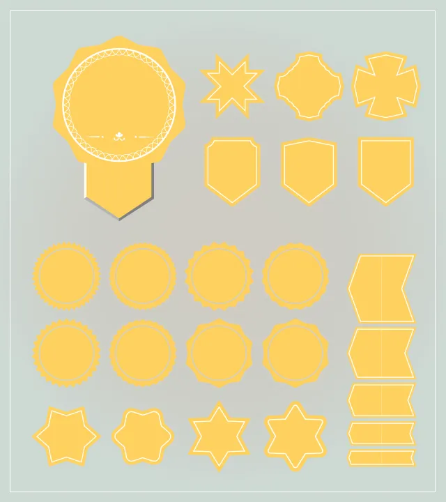 标签 徽章 元素 横幅 设ai矢量模版下载