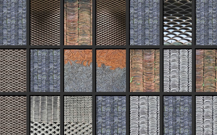 新中式古典装饰立瓦背景墙