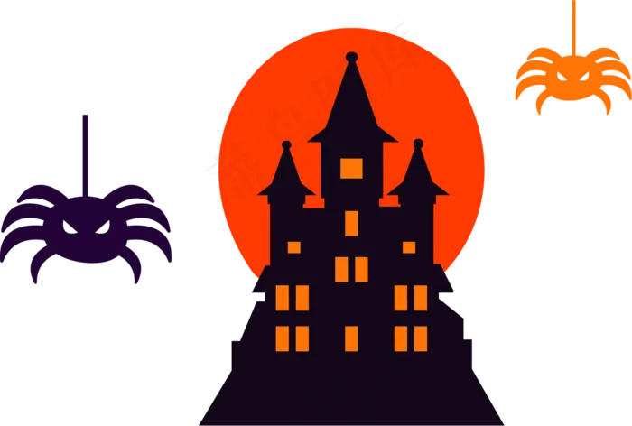 万圣节节日卡通素材城堡