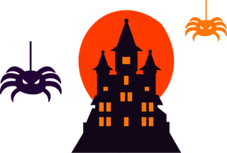 万圣节节日卡通素材城堡