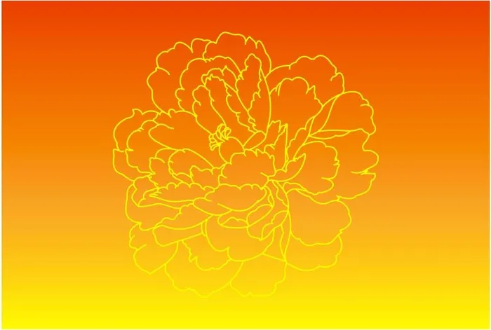 红黄渐变牡丹花背景图cdr矢量模版下载
