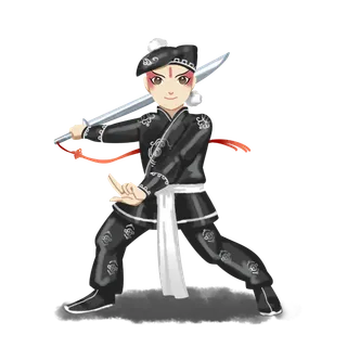 卡通京剧戏剧人物脸谱插画PNG图片 国潮中国风Q版戏剧人物PS素材