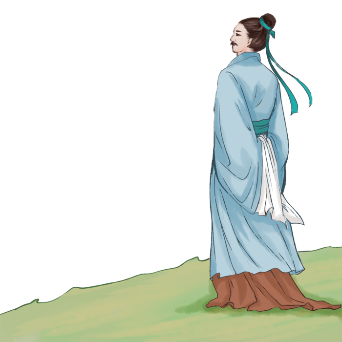端午节中国历史人物屈原手绘插画psd模版下载