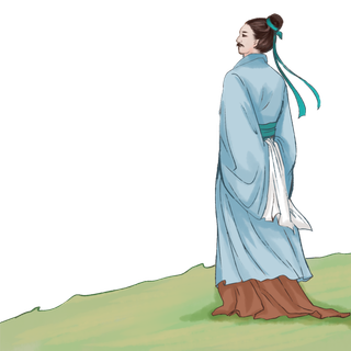 端午节中国历史人物屈原手绘插画