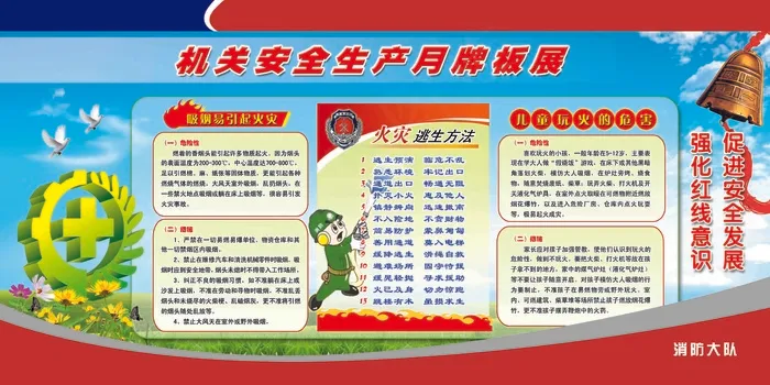 机关安全生产月牌板展psd模版下载
