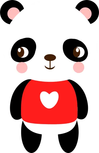 卡通动画动画小动物小熊猫免扣PNG手绘插画图片素材 (60)