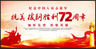 抗美援朝胜利72周年展板