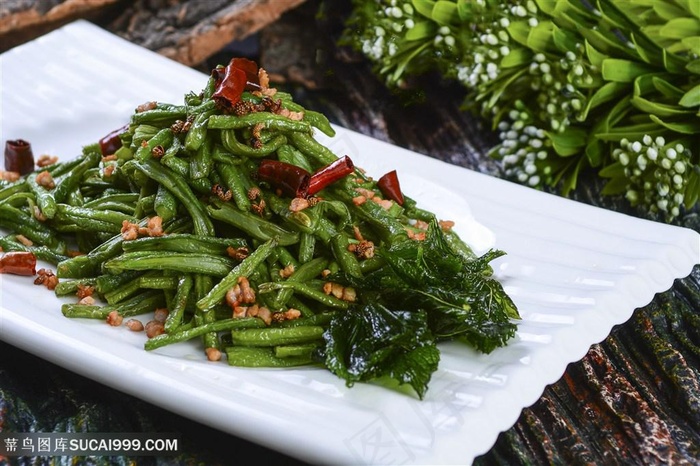 蒜茸豇豆青菜