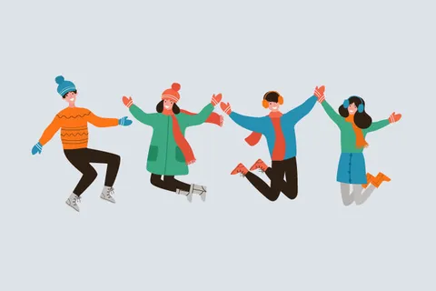 冬天服饰服装冬装穿冬装保暖冬季卡通人物男女装Ai矢量图片素材 冬天服饰服装冬装穿冬装保暖冬季卡通人物男女装Ai矢量图片素材