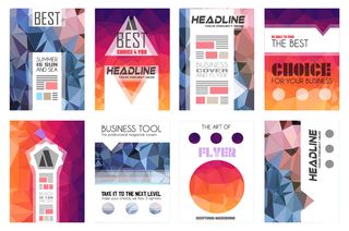 抽象矢量彩色时尚年度宣传册设计