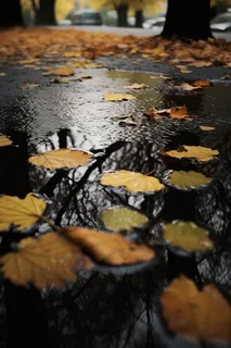 秋天雨天掉落地上的落叶黄叶摄影图 秋天雨天掉落地上的落叶黄叶摄影图