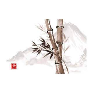 竹子水墨画中国风国画墨水书法竹子画