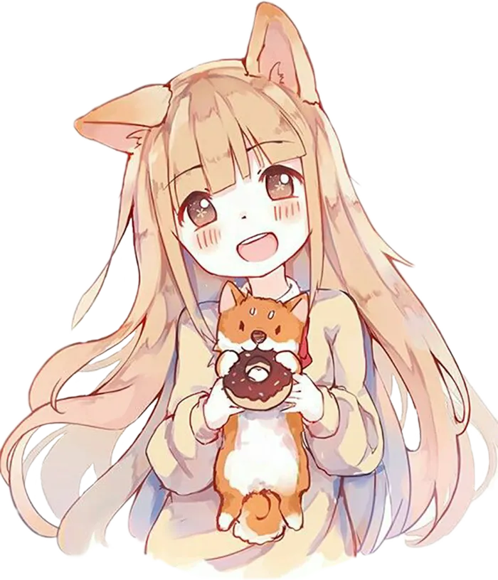 棕色猫耳人物素材卡通简笔