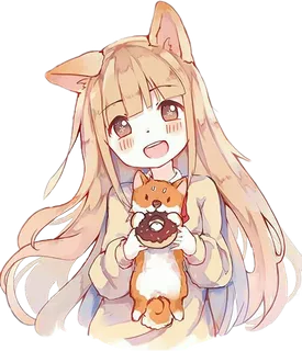 棕色猫耳人物素材卡通简笔