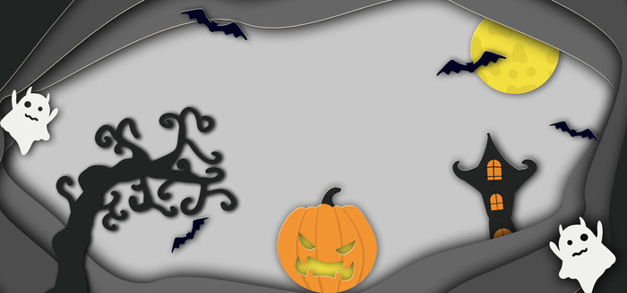 卡通狂欢万圣节灰色背景