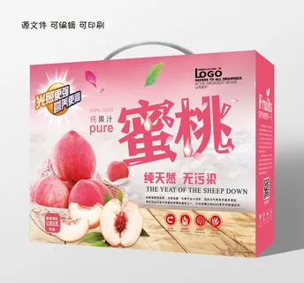 手提袋盒子蜜桃水果包装