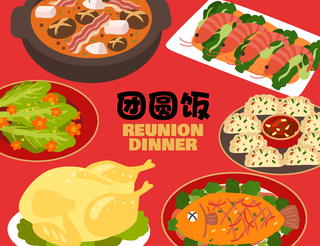新年中国风美食插画