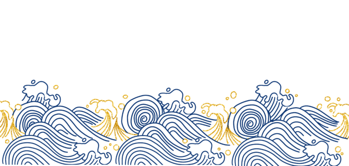 中国风鎏金浪花波浪背景免抠