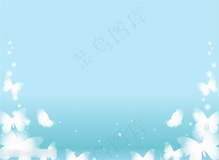 淡蓝色背景白色蝴蝶