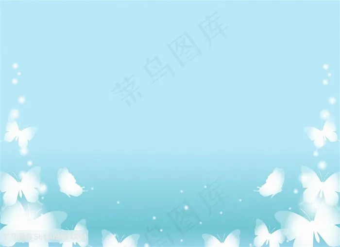 淡蓝色背景白色蝴蝶