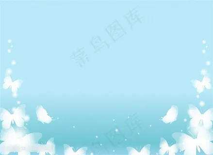 淡蓝色背景白色蝴蝶