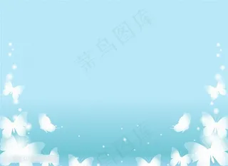 淡蓝色背景白色蝴蝶