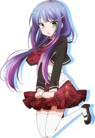 红裙长发女孩人物素材卡通