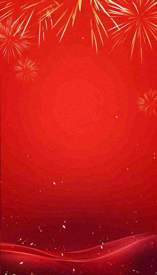 中国红喜庆烟花丝绸丝带，节日背景