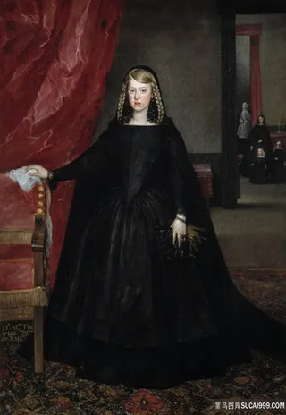 黑衣女士唯美肖像油画