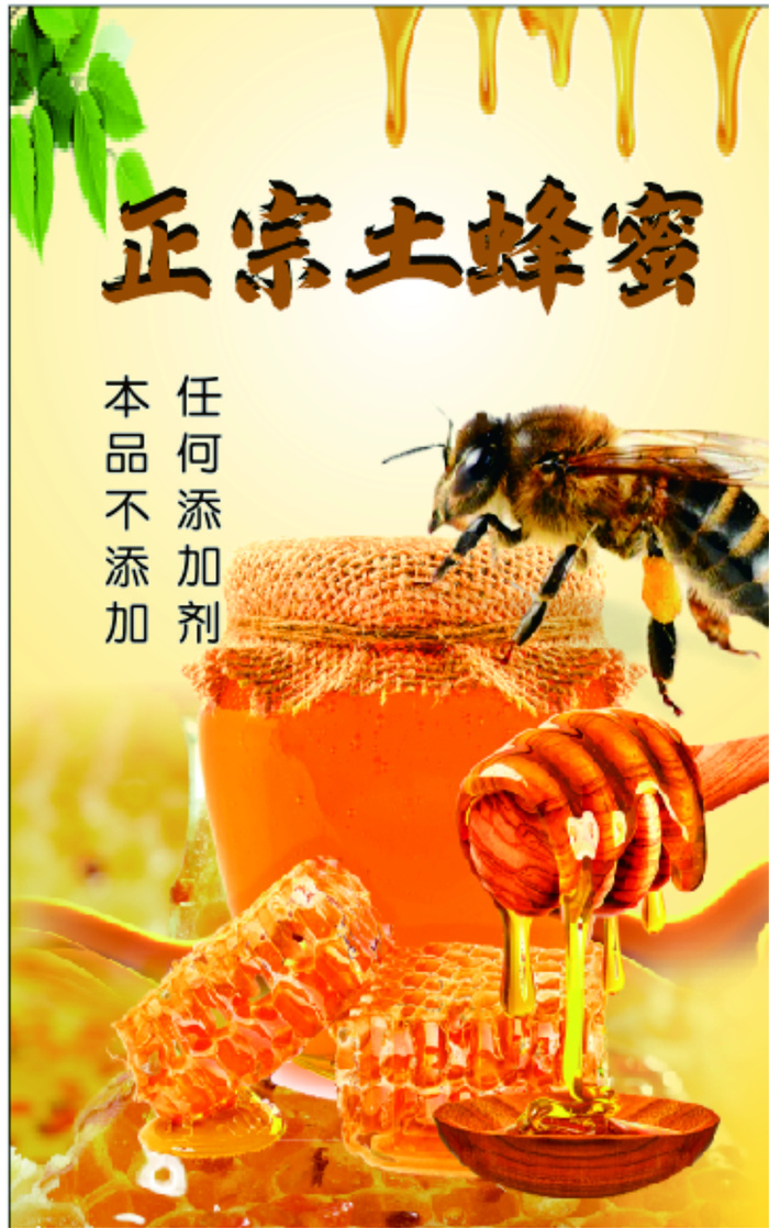 黄色正宗农家土蜂蜜海报