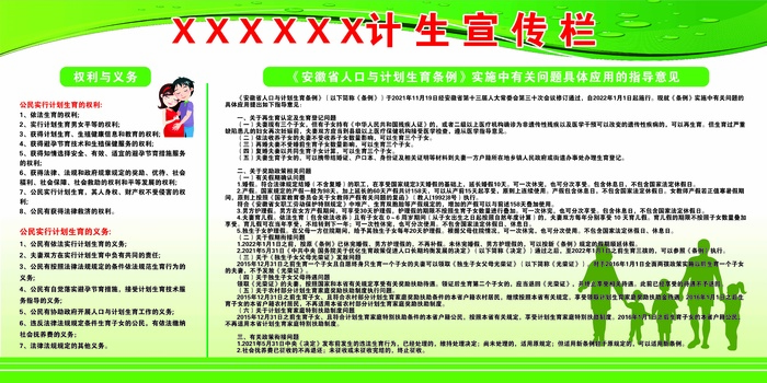 安徽省计生宣传栏cdr矢量模版下载