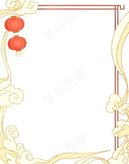 国潮手绘相框psd分层模板