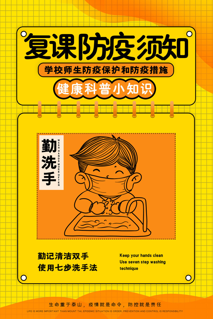 医疗学校园防疫病毒传播疫情防控宣传易拉宝设计模板海报素材psd模版下载