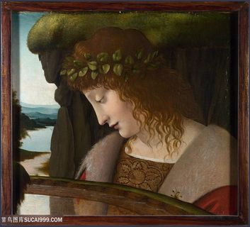 达芬奇女性油画图片素材