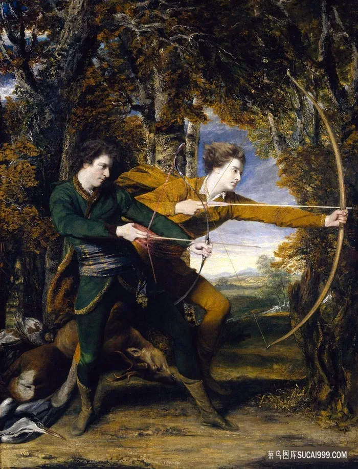泰特油画射箭风景画