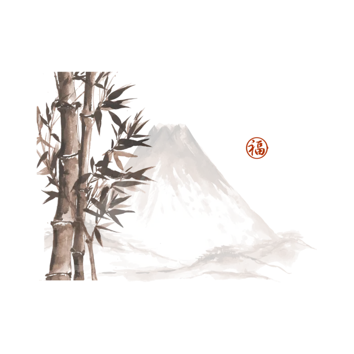 山水画素材中国风水墨画素材元素中国画