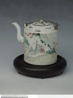 传统瓷器-老人与儿童花纹水壶