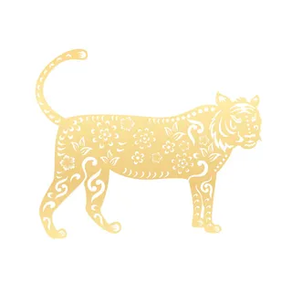 2022新年吉祥春节剪纸生肖虎年晚会插画透明免抠图ai矢量设计素材