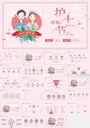 最美天使清新简约护士节表彰表扬汇报介绍ppt预览图
