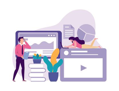 扁平化人物场景办公互联网等距ai矢量设计网页海报UI素材插画