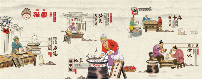 古代人物建筑psd模版下载