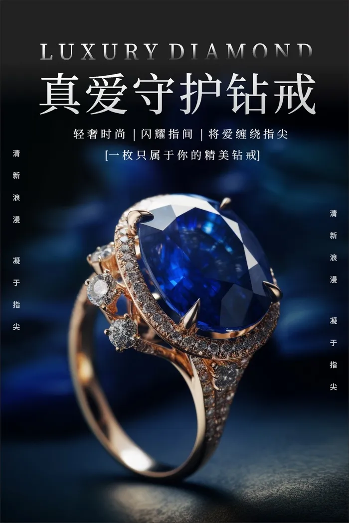 钻戒戒指珠宝首饰海报cdr矢量模版下载